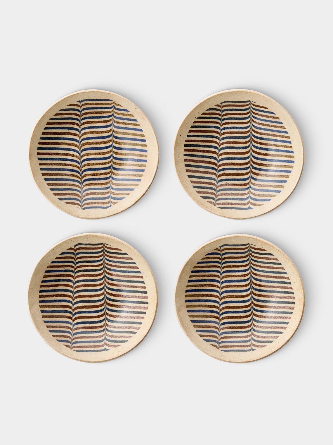 Makidani-gama - No. 1 Nerikomi Ceramic Plates – 10in/25cm (Set of 4) - Multiple - ABASK