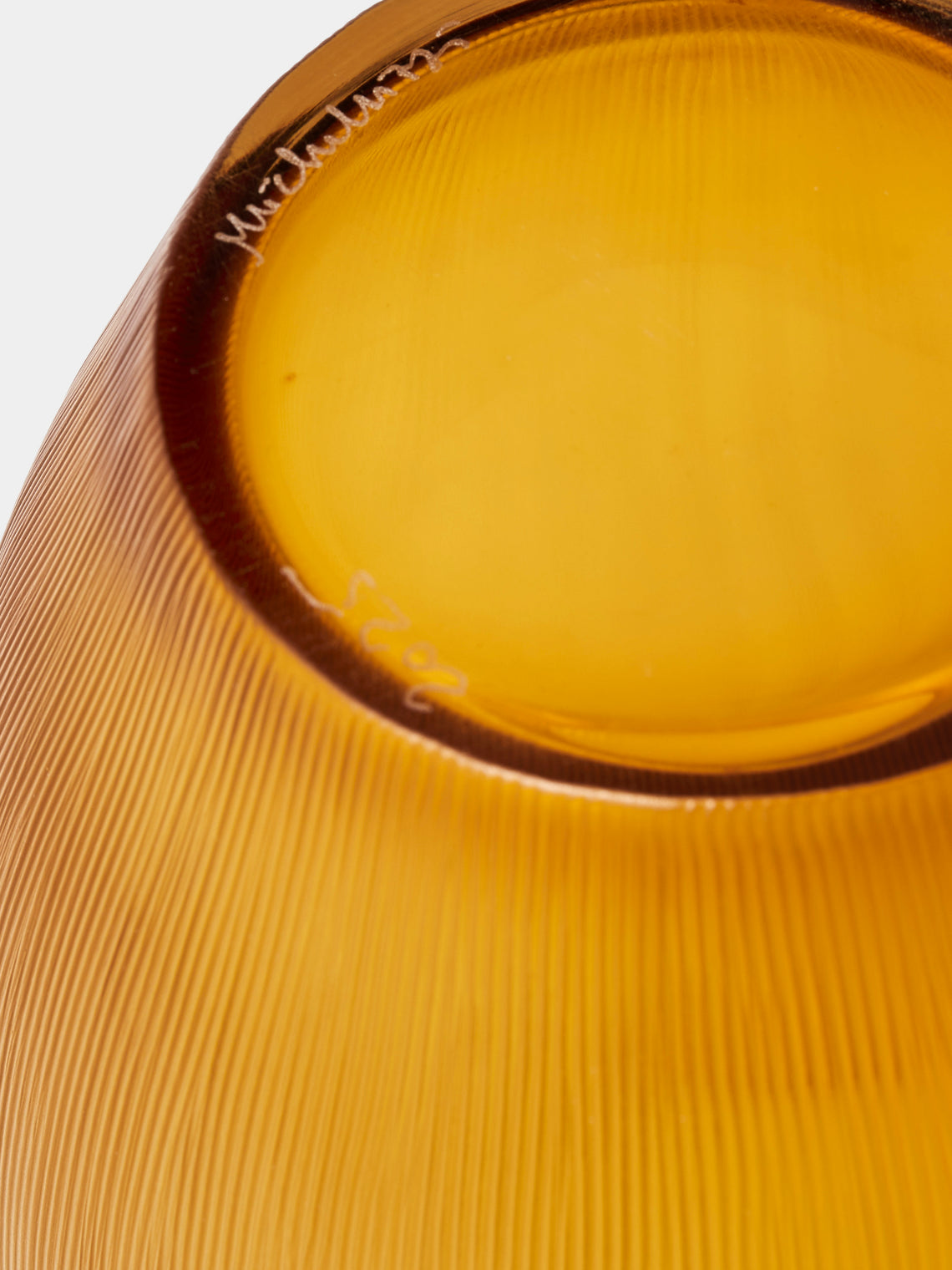 Micheluzzi Glass - Goccia Miele Millerighe Hand-Blown Murano Glass Vase (9in/23.5cm) - Orange - ABASK