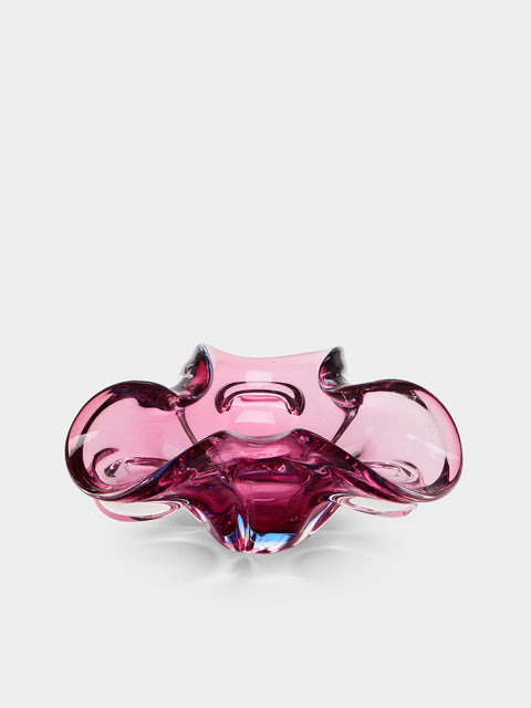 Antique and Vintage - Mid-Century Crystal Ashtray - Purple - ABASK - 