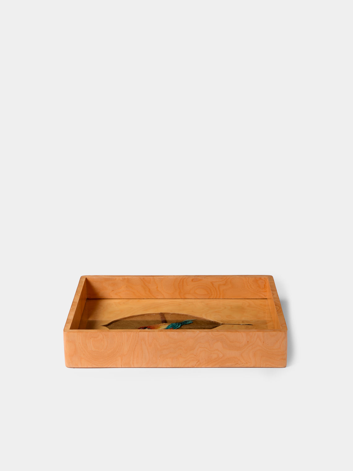 Silvia Furmanovich - Ficus Leaf and Bird Marquetry Wood Vide Poche (8in/20cm) - Multiple - ABASK