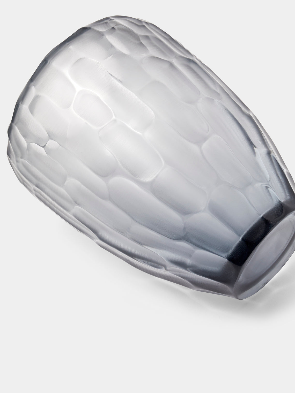 Micheluzzi Glass - Goccia Acciaio Bamboo Hand-Blown Murano Glass Vase (9.5in/24cm) - Gray - ABASK