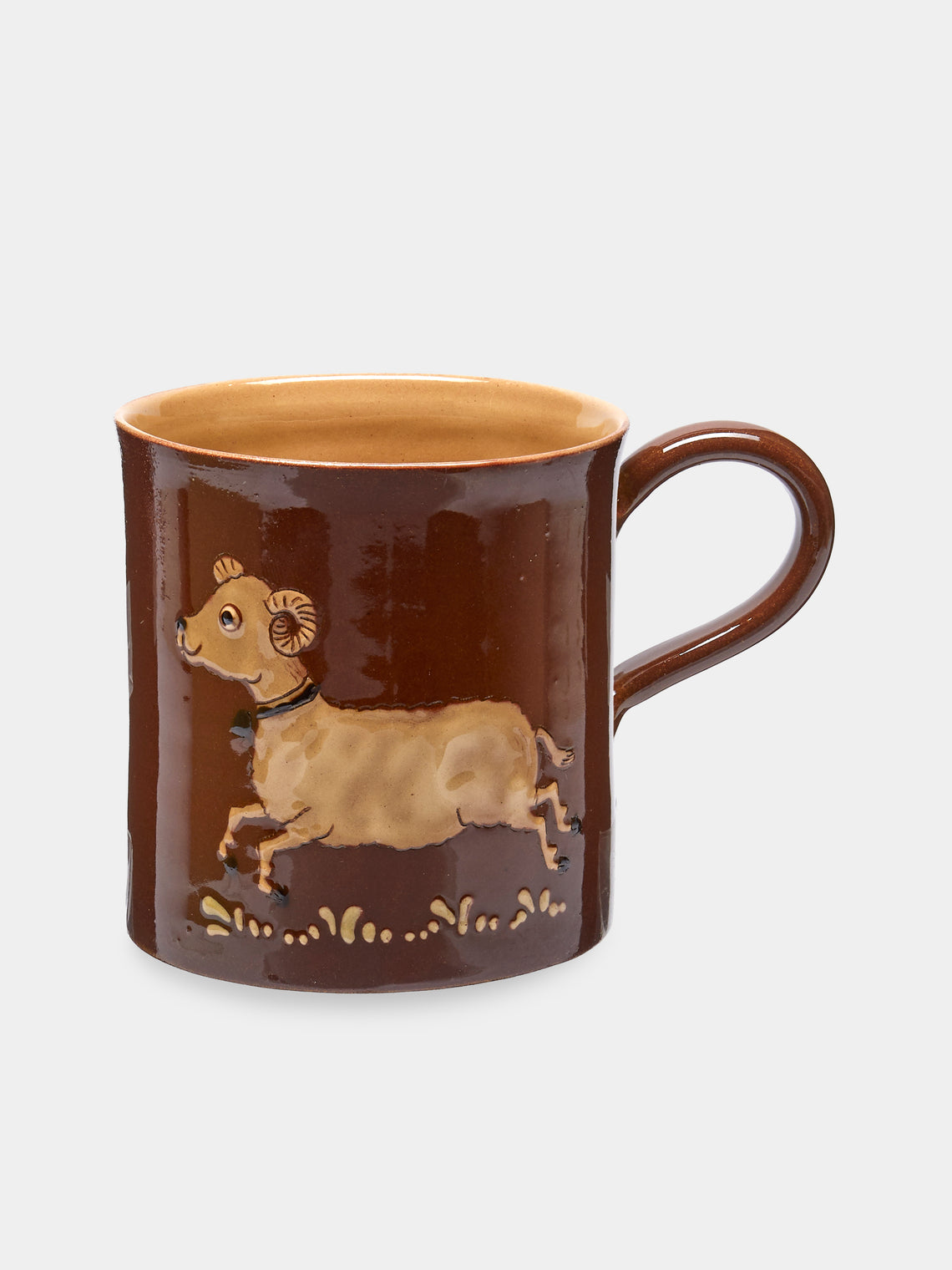 Poterie d’Évires - Animals Hand-Painted Ceramic Mugs (Set of 6) - Light brown - ABASK