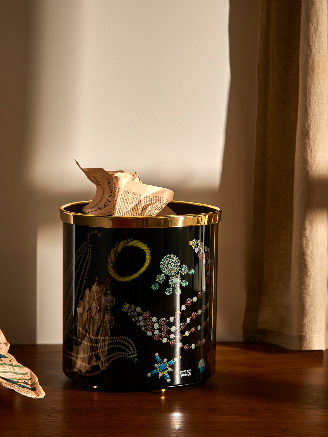 Fornasetti - Collane e Gioielli Iron Wastepaper Bin - Black - ABASK
