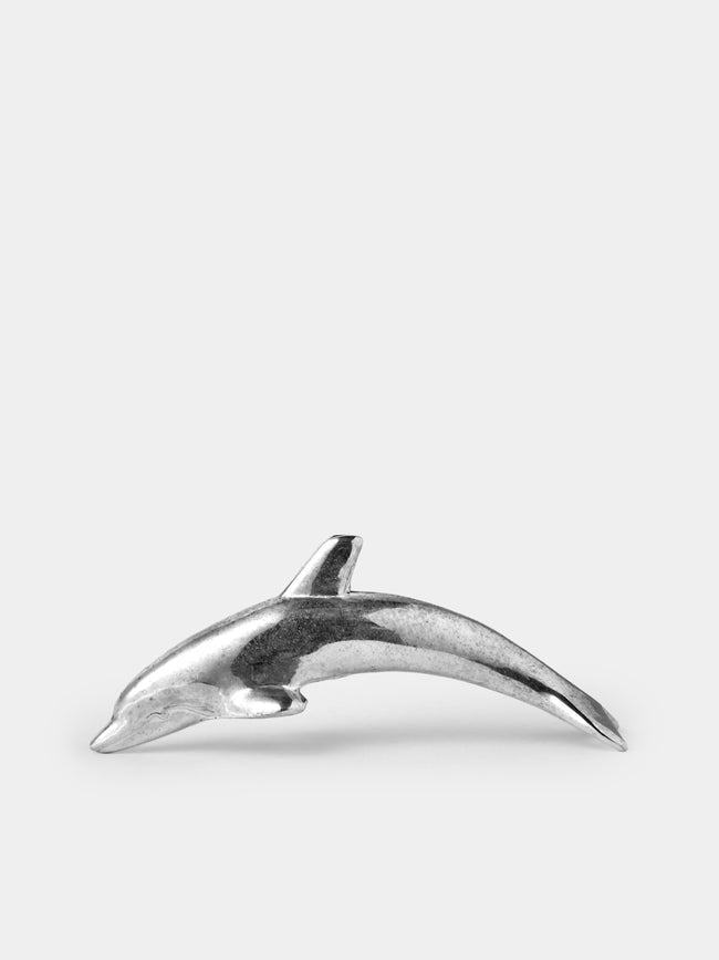 Antique and Vintage - Mid-Century Silver-Plated Dolphin Knife Rests (Set of 8) - Silver - ABASK - 