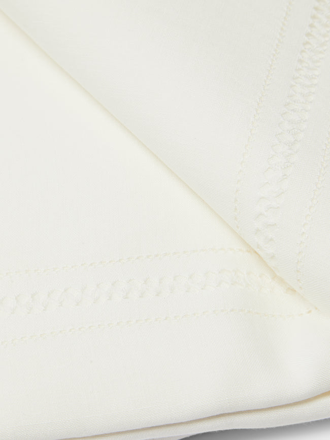 Volga Linen - Diamond-Stitch Linen Standard Pillowcases (Set of 2) -  - ABASK