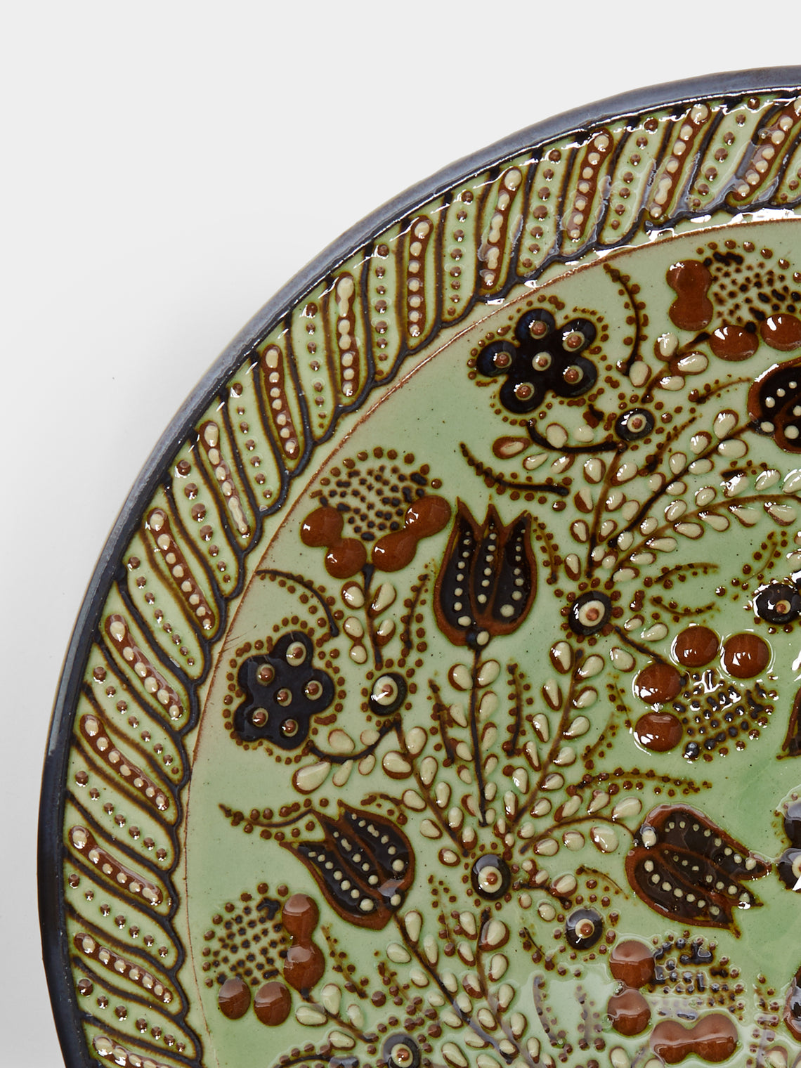 Poterie d’Évires - Flowers Hand-Painted Ceramic Large Serving Bowl -  - ABASK