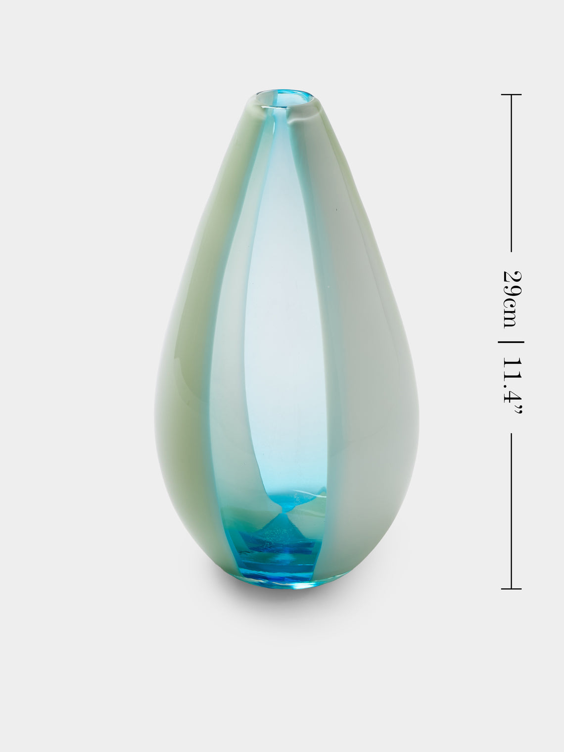 Antique and Vintage - 1970s Striped Murano Glass Vase (11.5in/29cm) - White - ABASK