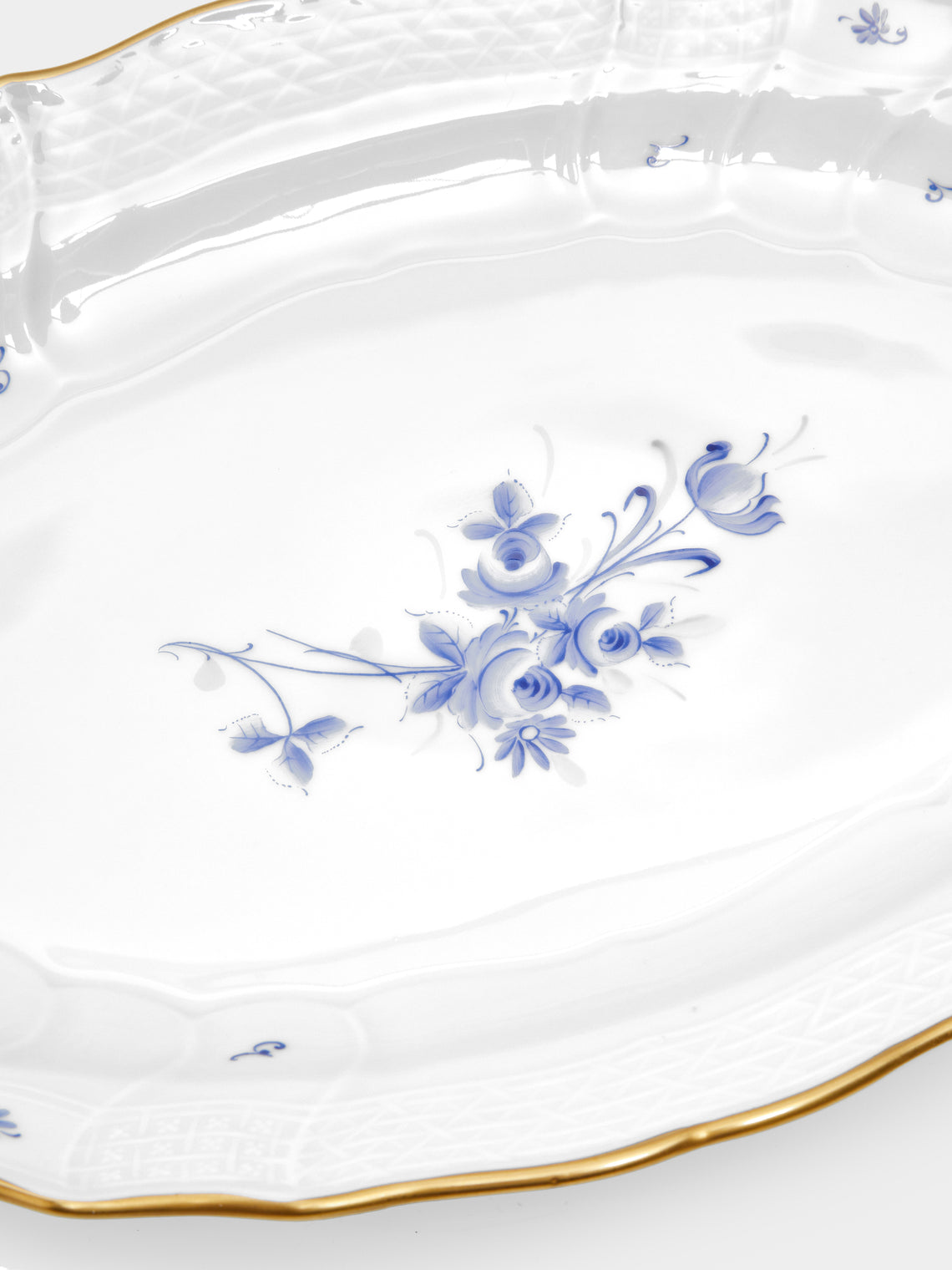 Antique and Vintage - 1960s Lorenz Hutschenreuther Hand-Painted Porcelain Serving Platters (Set of 5) -  - ABASK