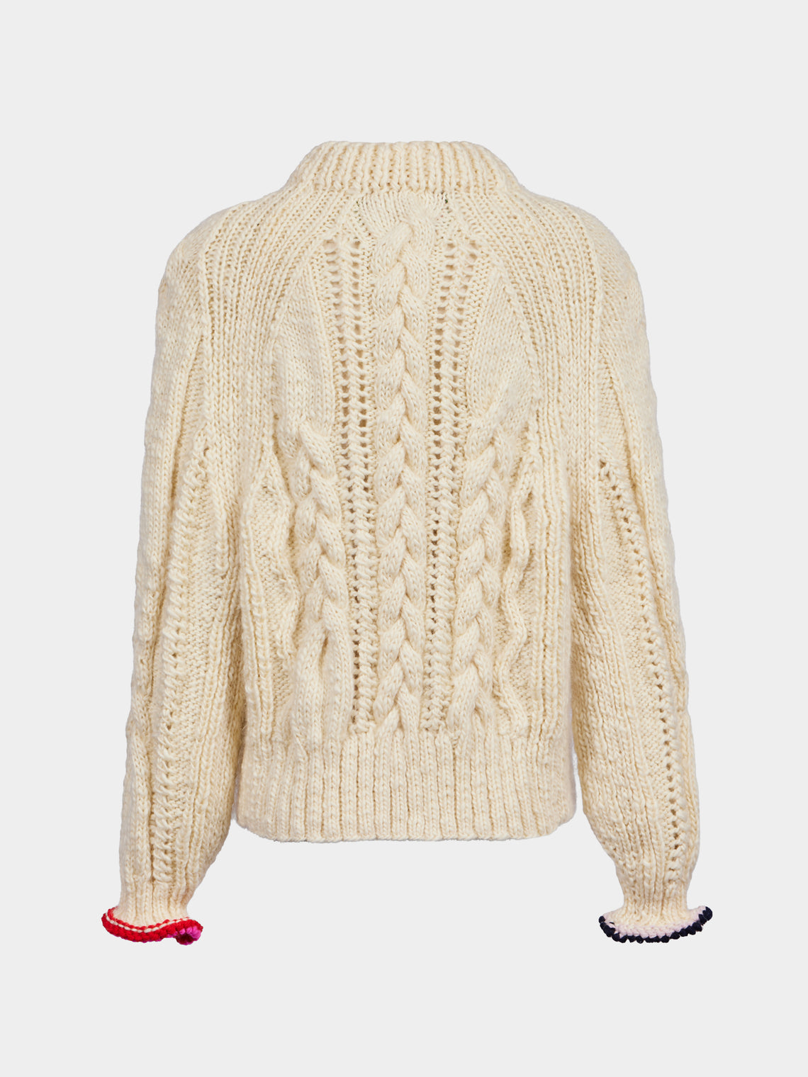 La Fetiche - Marianne Hand-Knitted Wool Sweater | Size: S - Cream - ABASK