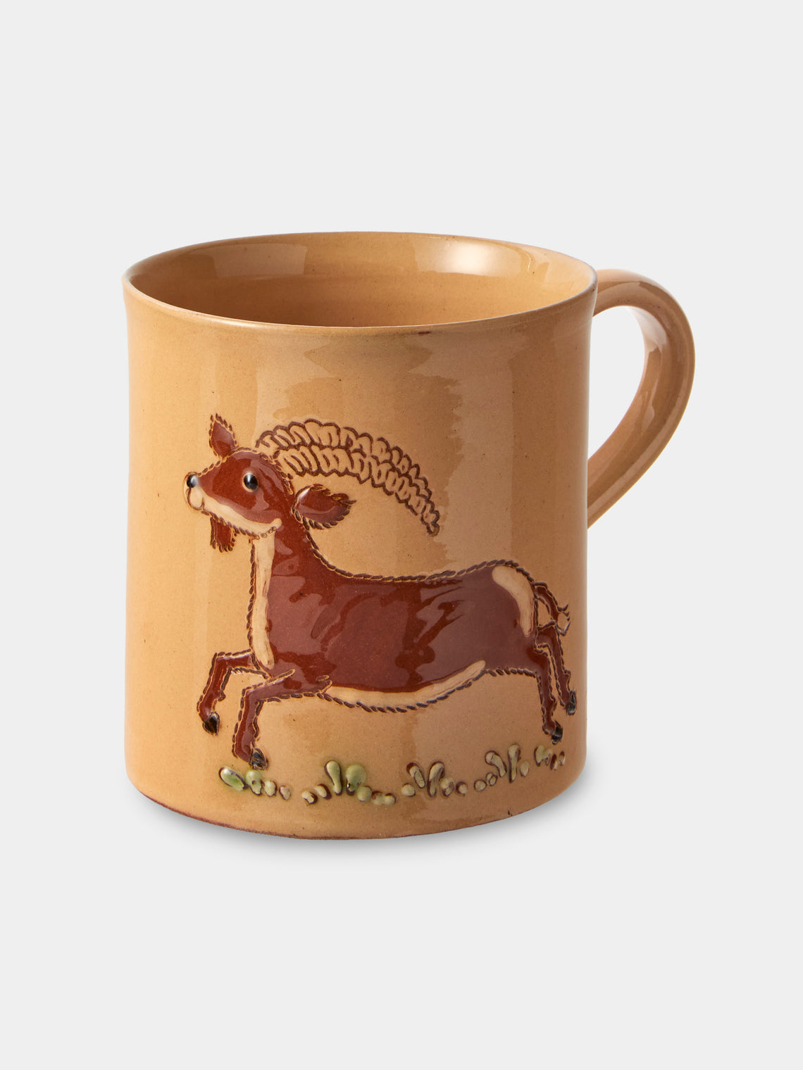 Poterie d’Évires - Animals Hand-Painted Ceramic Mugs (Set of 4) - Cream - ABASK