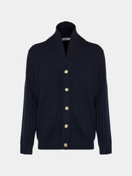 Arch4 - Denver Baby Goat Cashmere Stretch-Knit Cardigan | Size: M - Navy - ABASK - 