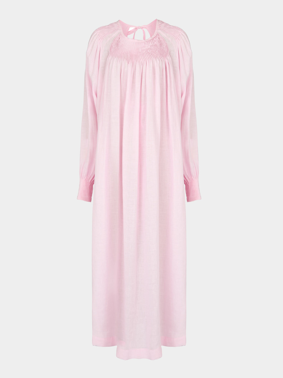 Les Vacances D'Irina - Robe de Nuit Linen Long Dress - Light pink - ABASK - 