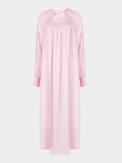 Les Vacances D'Irina - Robe de Nuit Linen Long Dress - Light pink - ABASK - 