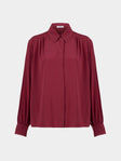 Ryan Roche - Silk Collared Blouse | Size: S - Red - ABASK - 
