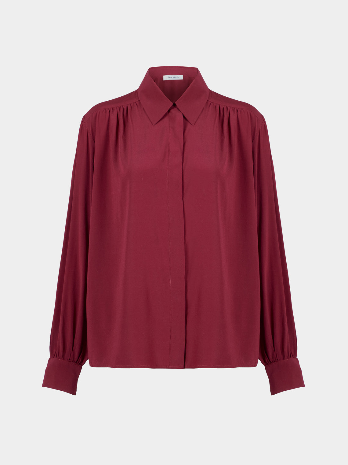 Ryan Roche - Silk Collared Blouse | Size: S - Red - ABASK - 