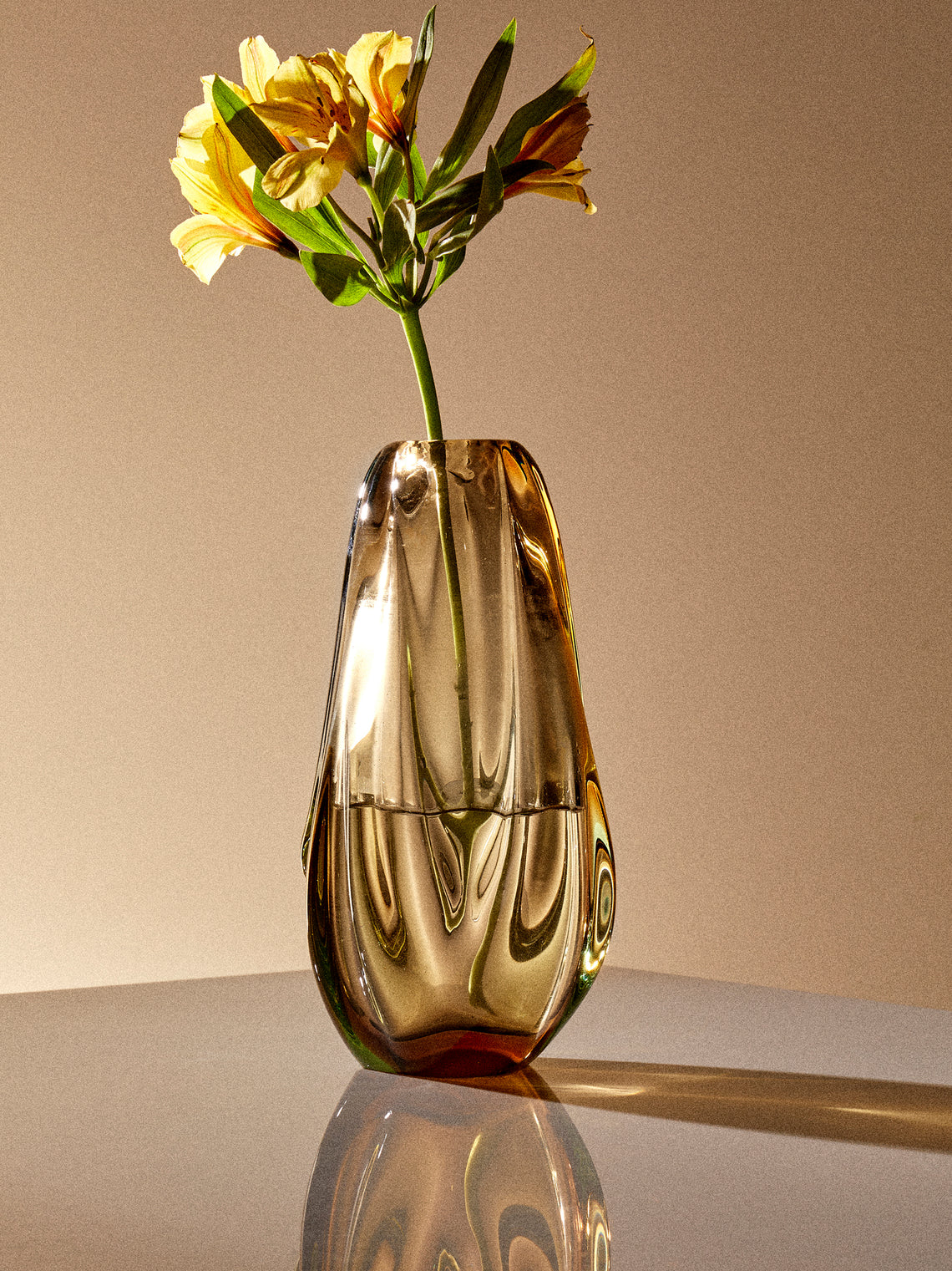Antique and Vintage - 1950s Flavio Poli Sommerso Glass Bud Vase (8in/21cm) - Yellow - ABASK
