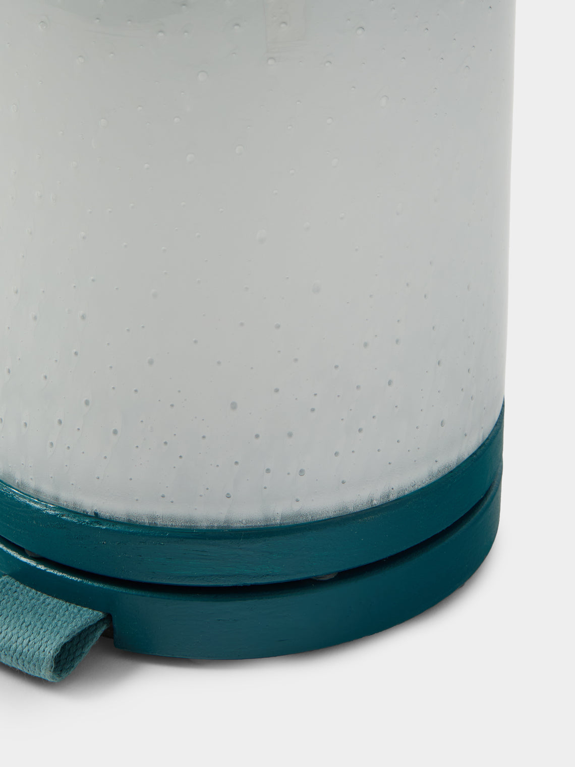 Wannes Antwerp - Antoine Santorini Hand-Blown Glass and Rubberwood Portable Lamp - Blue - ABASK