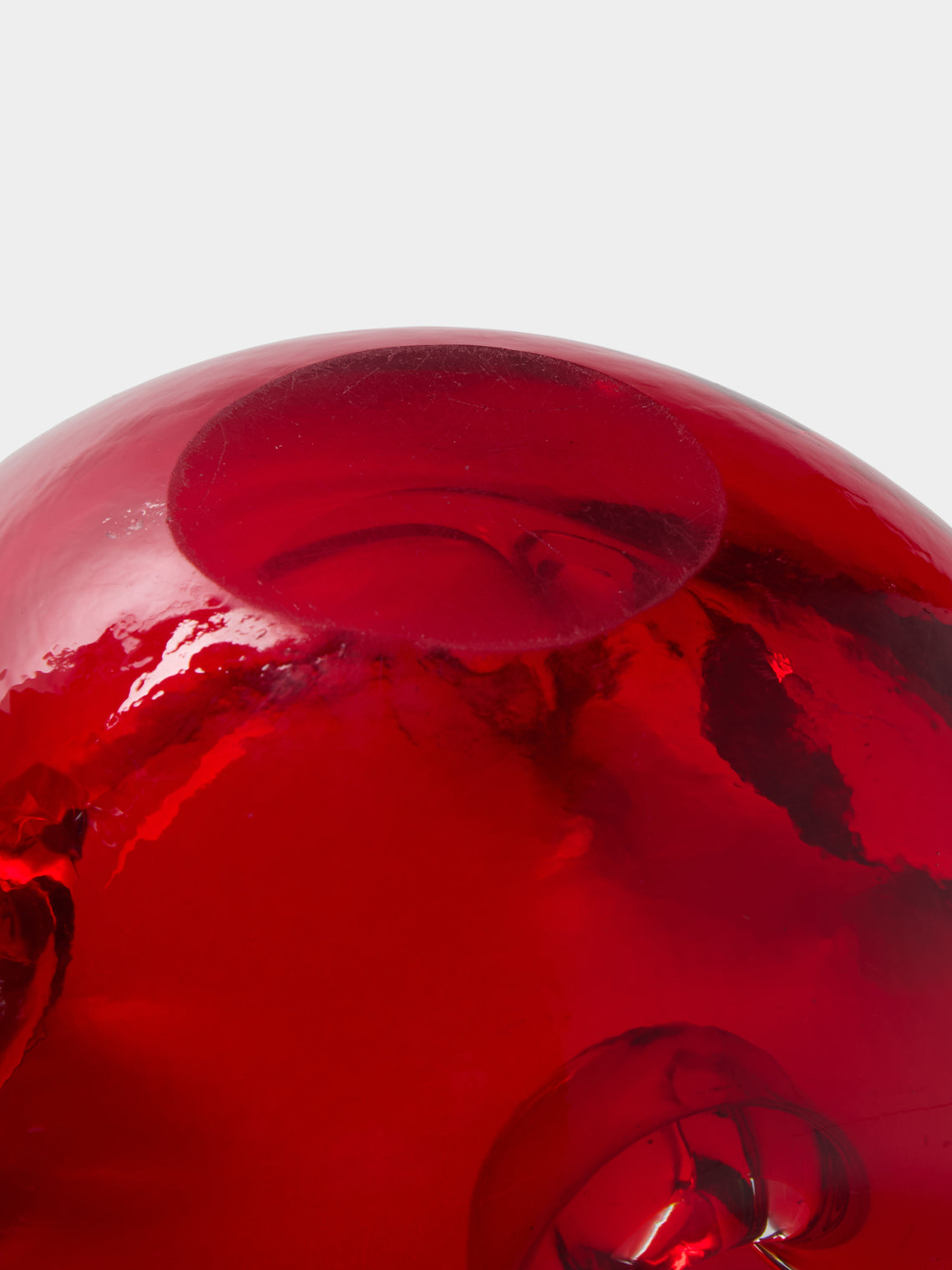 Antique and Vintage - Mid-Century Murano Glass Ashtray - Red - ABASK