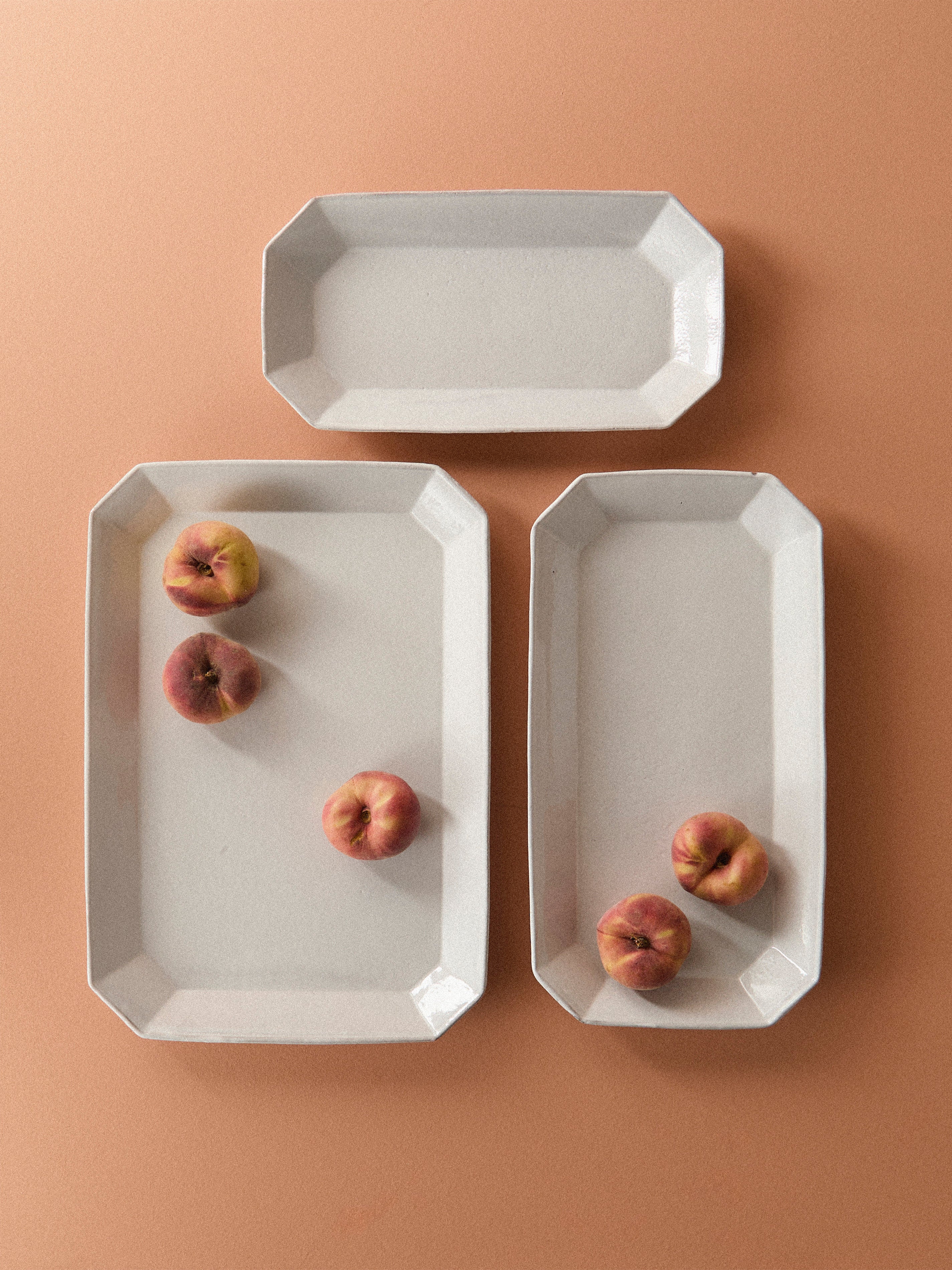 Révolution Hand-Glazed Ceramic Long Platters (Set of 3)