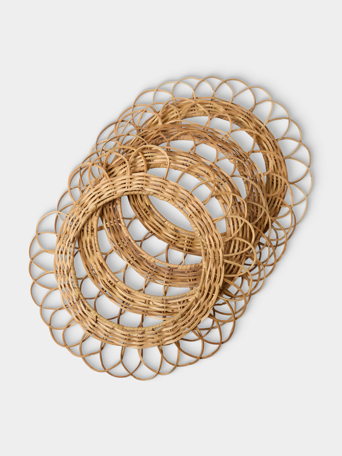 Artesanías del Atlántico - | Set of 4 | Bejuco Handwoven Palm Ring Placemats - Natural - ABASK