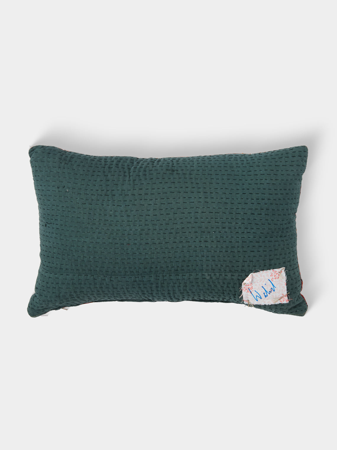 By Walid - 19th-Century Paisley Patchwork Wool and Linen Cushion (16.5in/42cm) - Multiple - ABASK