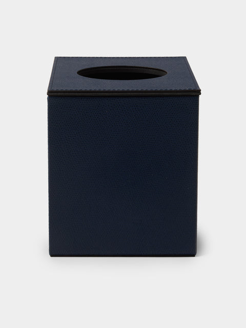 Pinetti - Leather Magnetic Tissue Box - Navy - ABASK - 