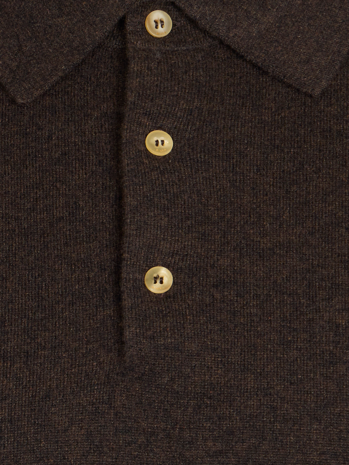 Arch4 - Chapman Baby Goat Cashmere Long-Sleeved Polo Top | Size: M - Brown - ABASK