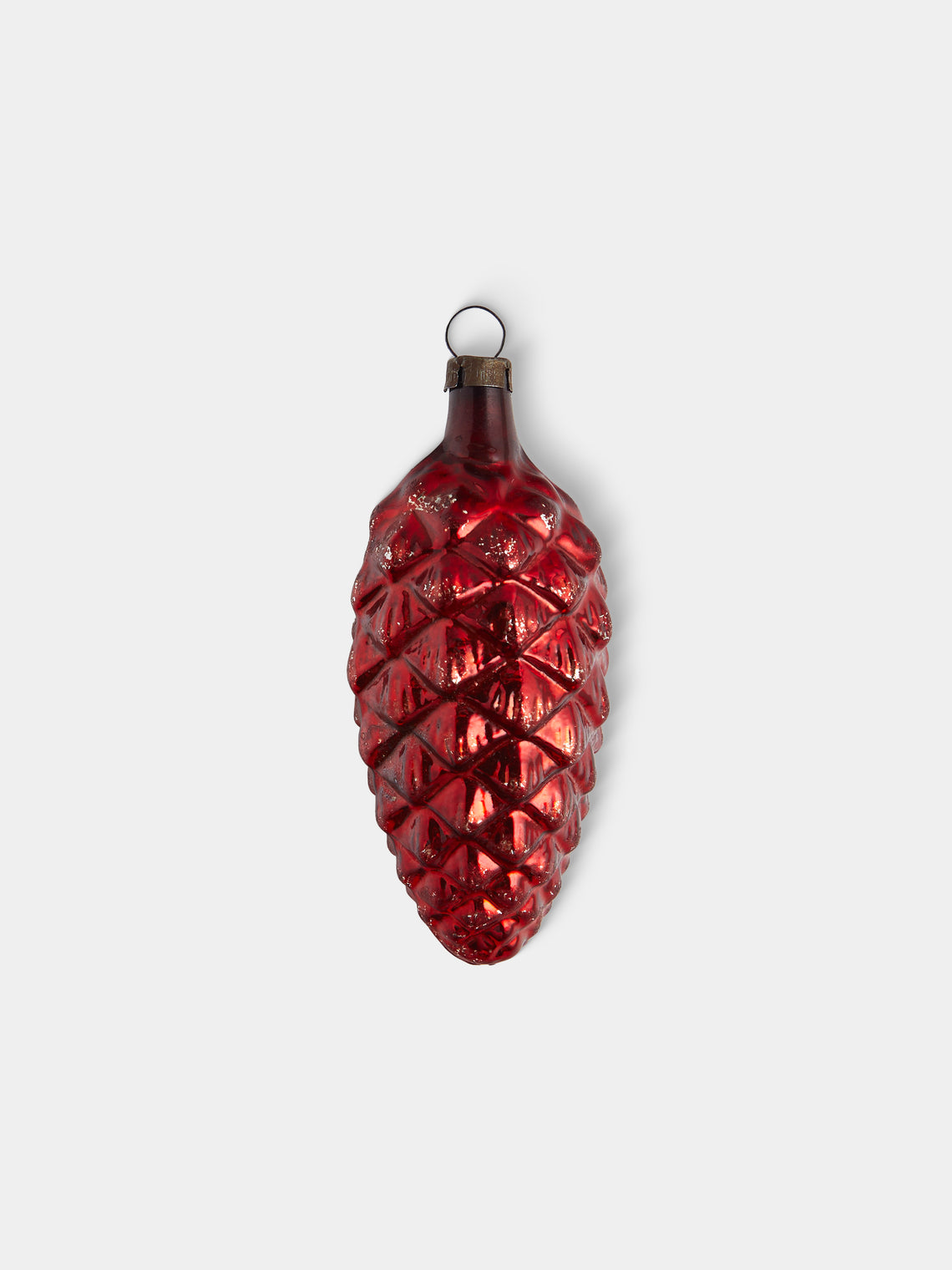 Antique and Vintage - Early-20th-Century Pinecones Glass Baubles (Set of 12) - Red - ABASK