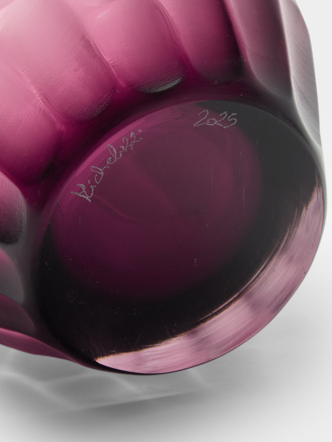 Micheluzzi Glass - Goccia Ametista Bamboo Hand-Blown Murano Glass Vase (9in/23cm) - Purple - ABASK