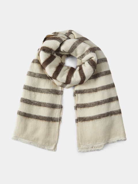 Denis Colomb - Hokkaido Tawa Cashmere and Yak Scarf (78.5in/2m) - Cream - ABASK - 