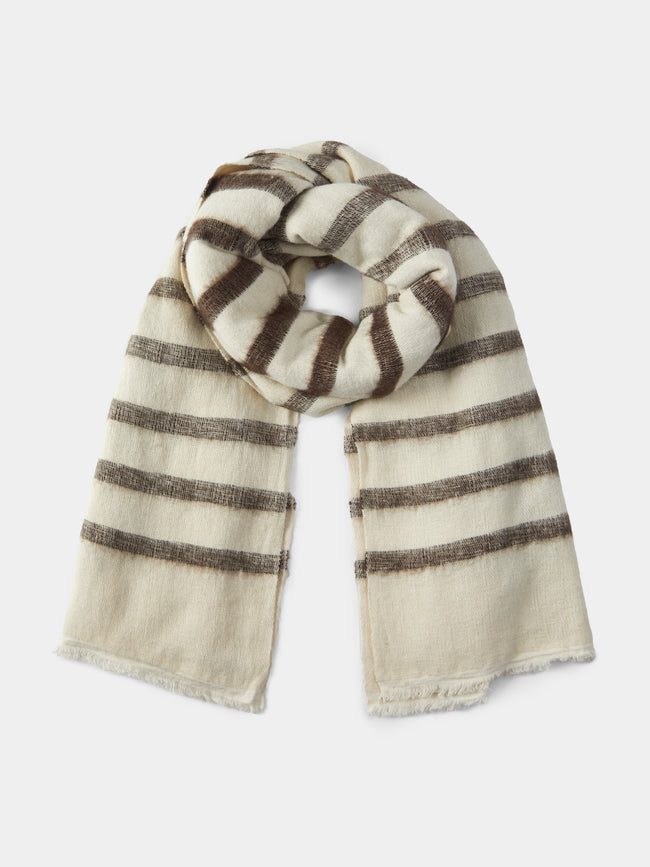 Denis Colomb - Hokkaido Tawa Cashmere and Yak Scarf (78.5in/2m) - Cream - ABASK - 