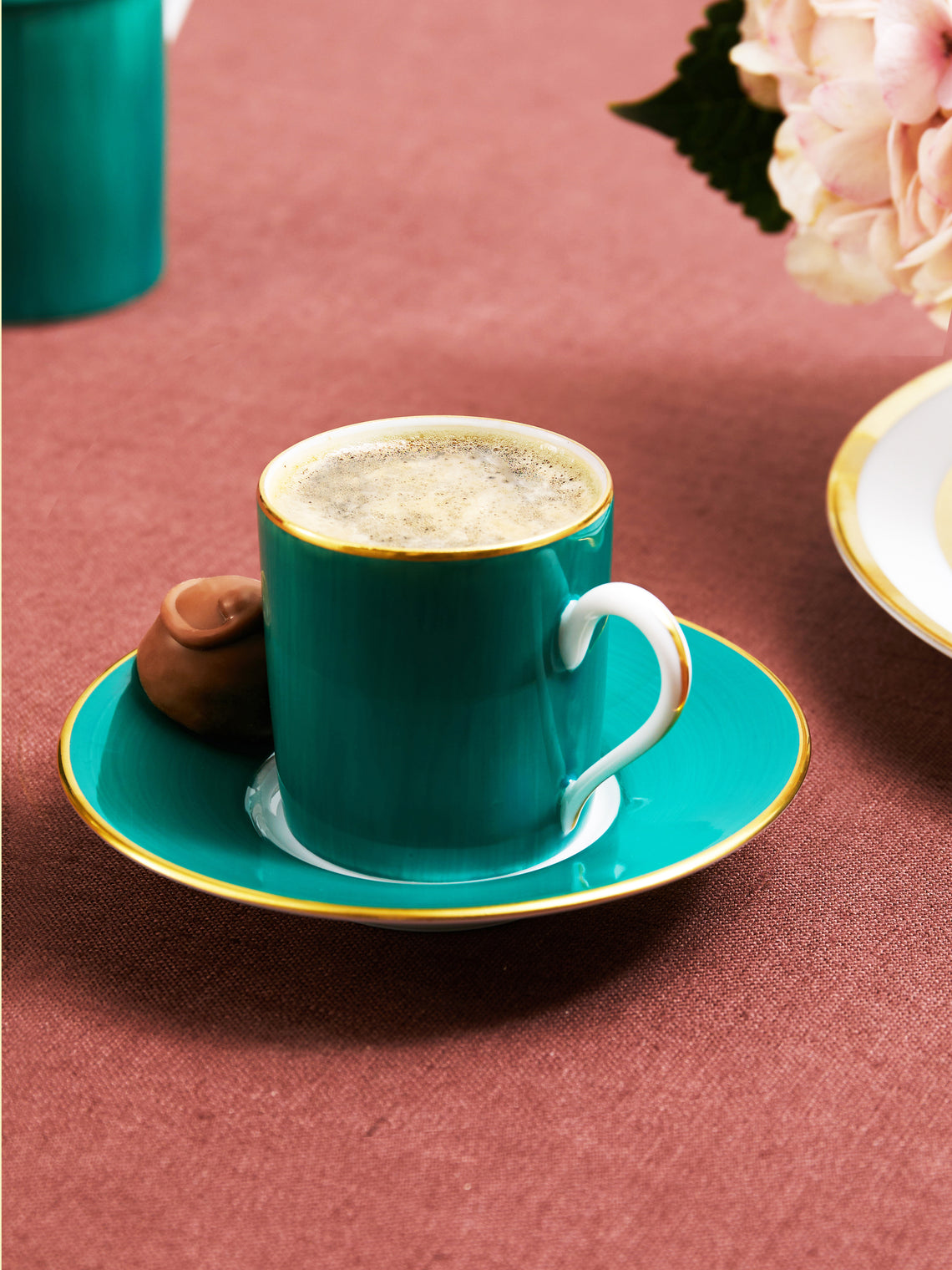 Robert Haviland & C. Parlon - Coco Hand-Painted Porcelain Espresso Cup and Saucer (Set of 2) - Green - ABASK