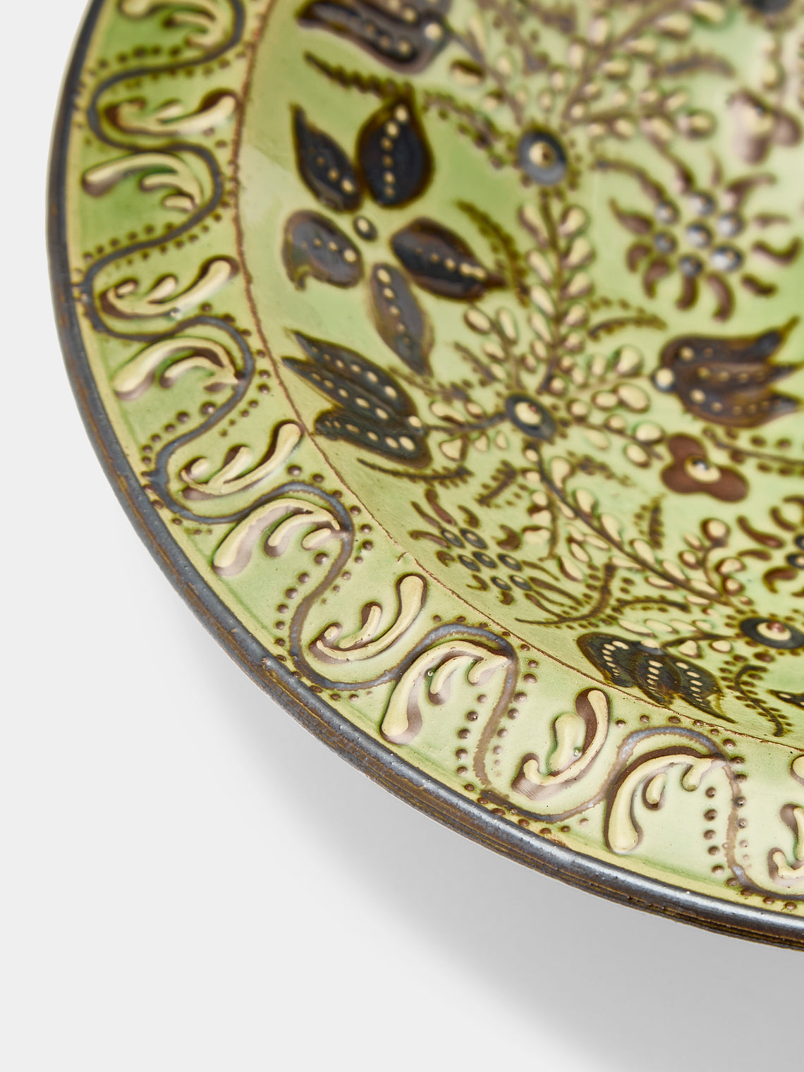 Poterie d’Évires - Flowers Hand-Painted Ceramic Large Breakfast Serving Bowl -  - ABASK