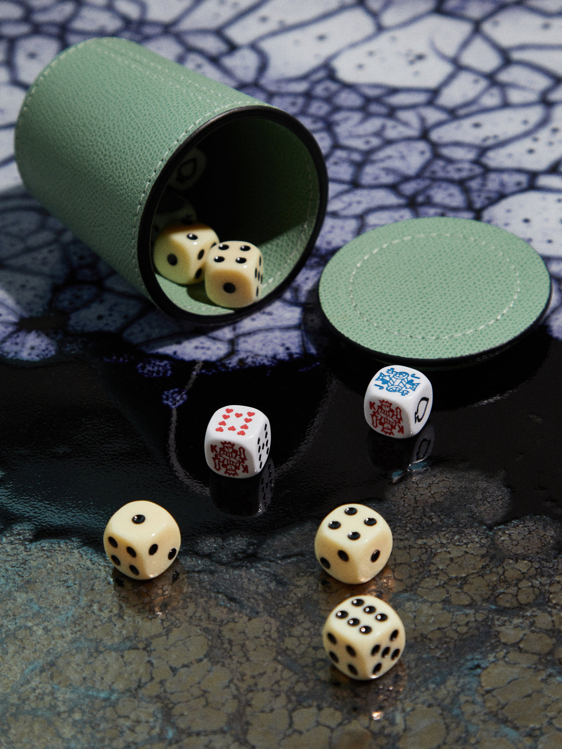 Giobagnara - Leather Dice Cup - Light green - ABASK