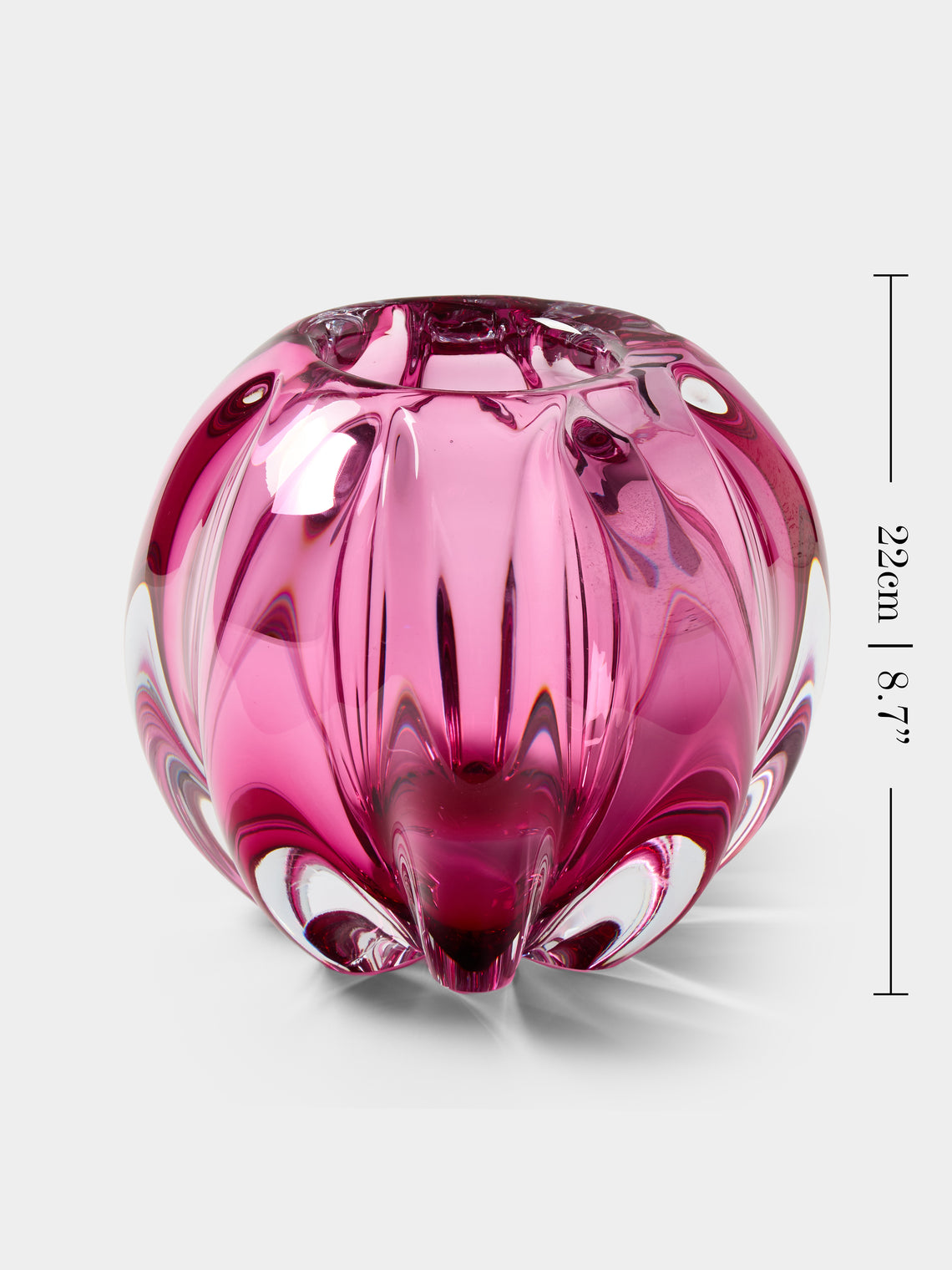 Yali Glass - Fiori Bolla Hand-Blown Murano Glass Vase (9.5in/24cm) - Pink - ABASK