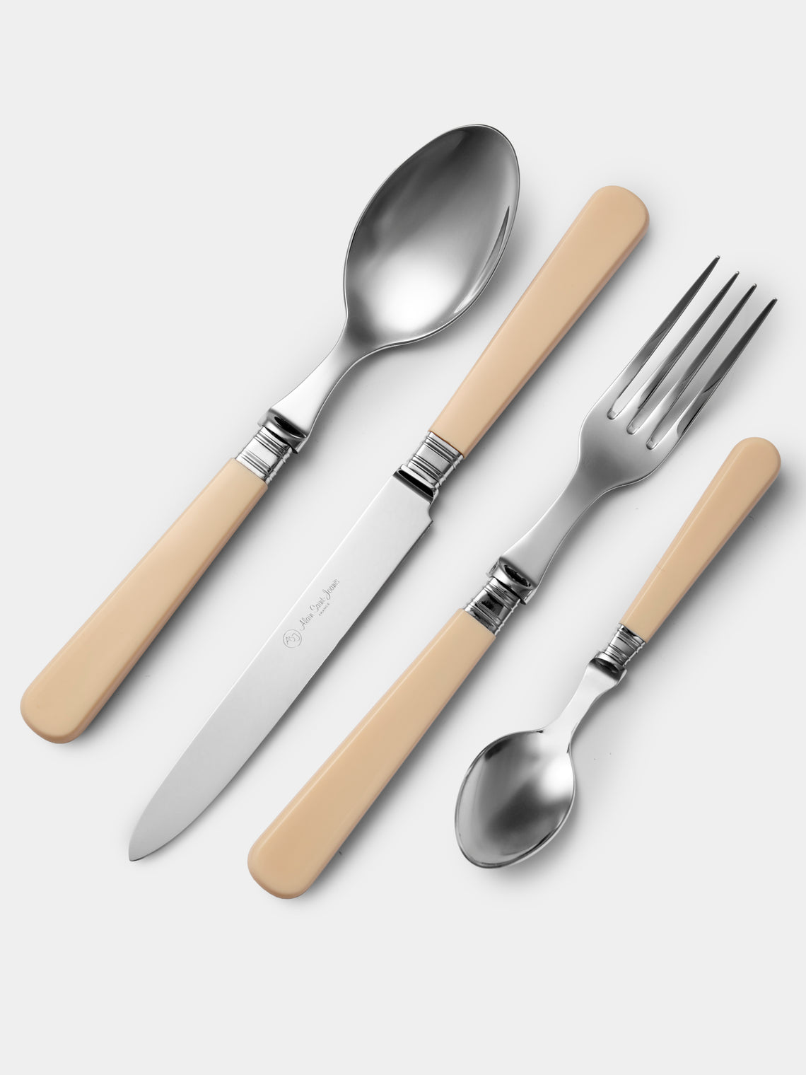 Alain Saint-Joanis - | Set of 4 Pieces | Joyau Resin Dinner Cutlery - Cream - ABASK