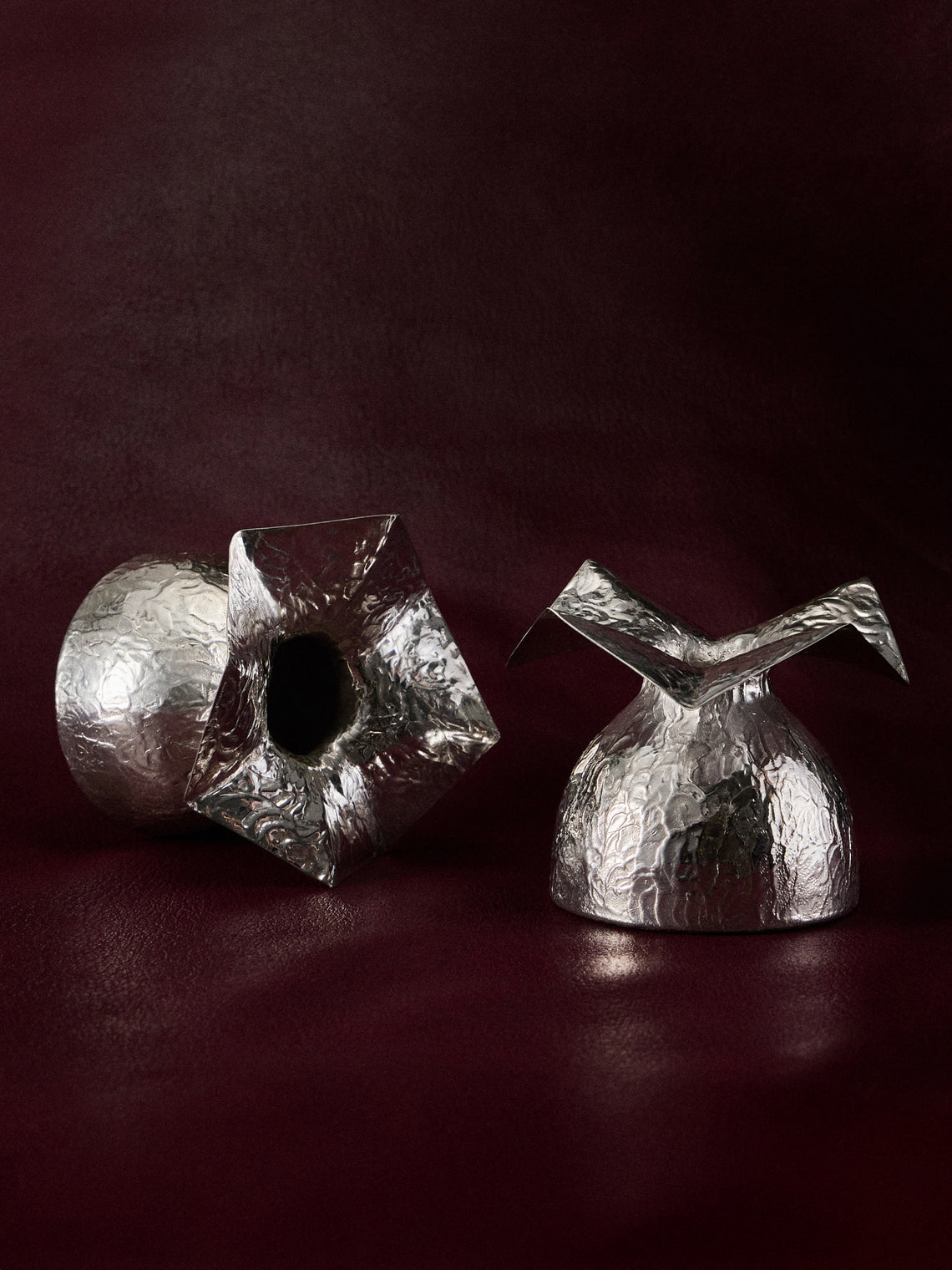 San Lorenzo - 1993 Afra and Tobia Scarpa Cartoccio Sterling Silver Vase (4.5in/11cm) - Silver - ABASK