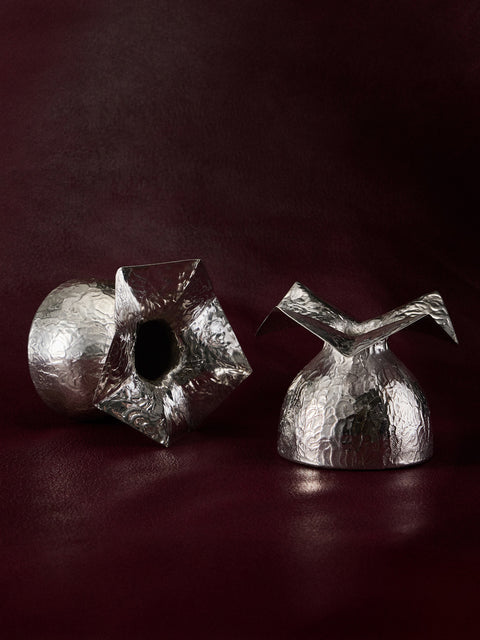 San Lorenzo - 1993 Afra and Tobia Scarpa Cartoccio Sterling Silver Vase (4.5in/11cm) - Silver - ABASK