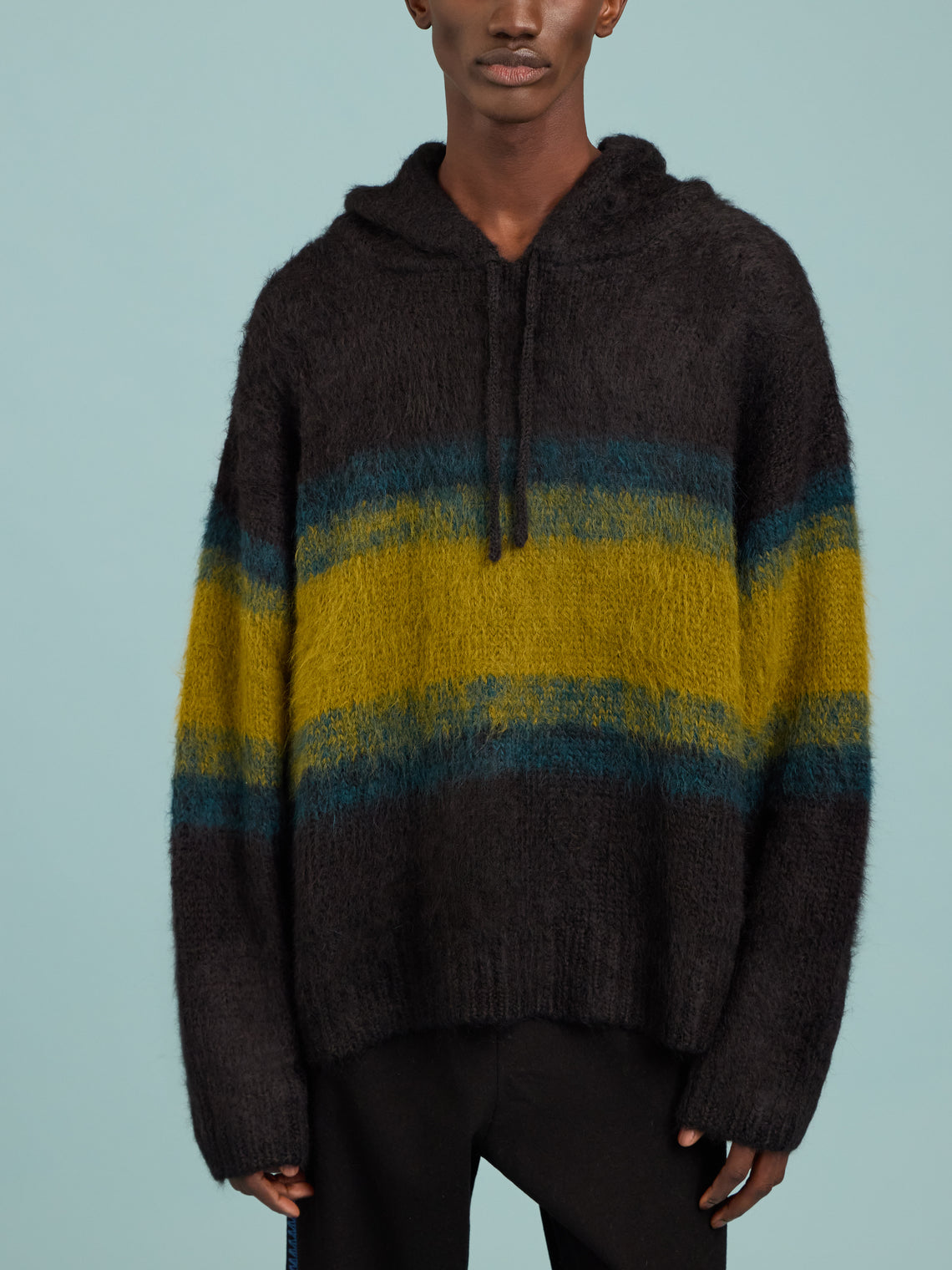 The Elder Statesman - Thistle Shadow Ombré Alpaca-Blend Hoodie | Size: M - Blue - ABASK