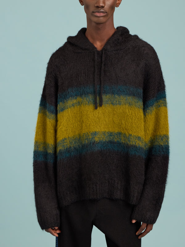 The Elder Statesman - Thistle Shadow Ombré Alpaca-Blend Hoodie | Size: M - Blue - ABASK