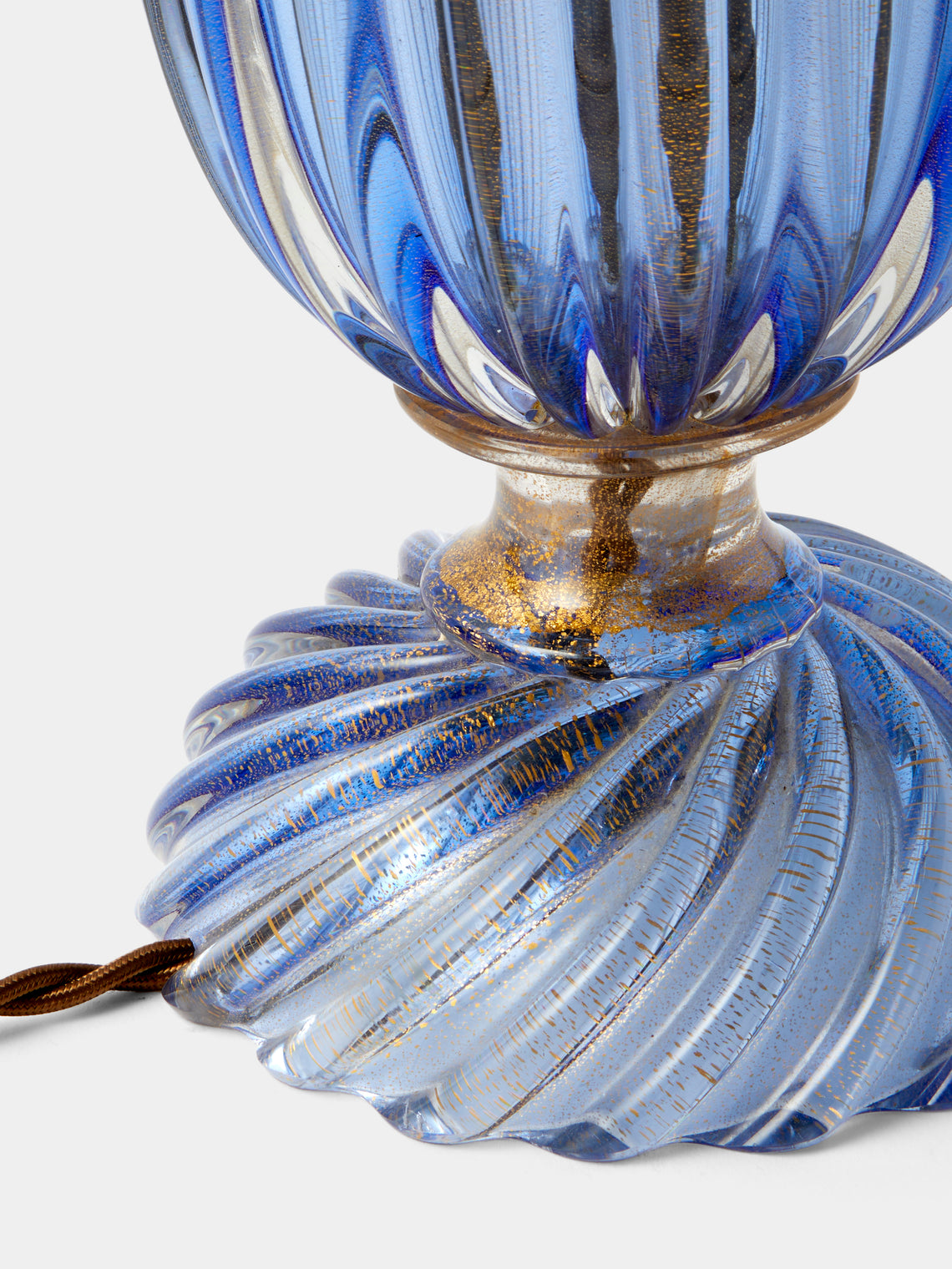 Antique and Vintage - 1960s Barovier Murano Glass Table Lamp - Blue - ABASK