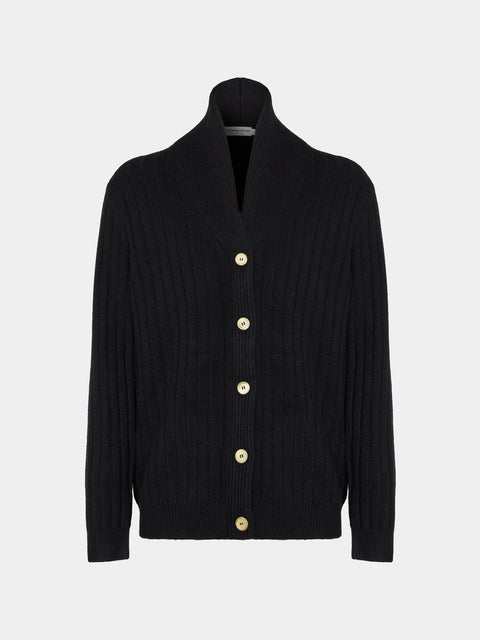 Arch4 - Denver Baby Goat Cashmere Stretch-Knit Cardigan | Size: M - Black - ABASK - 