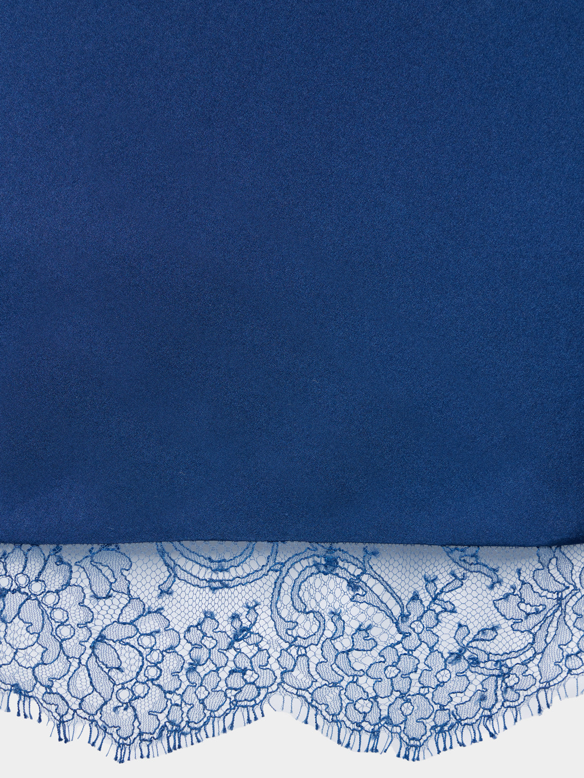 Ryan Roche - Silk and Lace Short Slip Dress | Size: S - Navy - ABASK