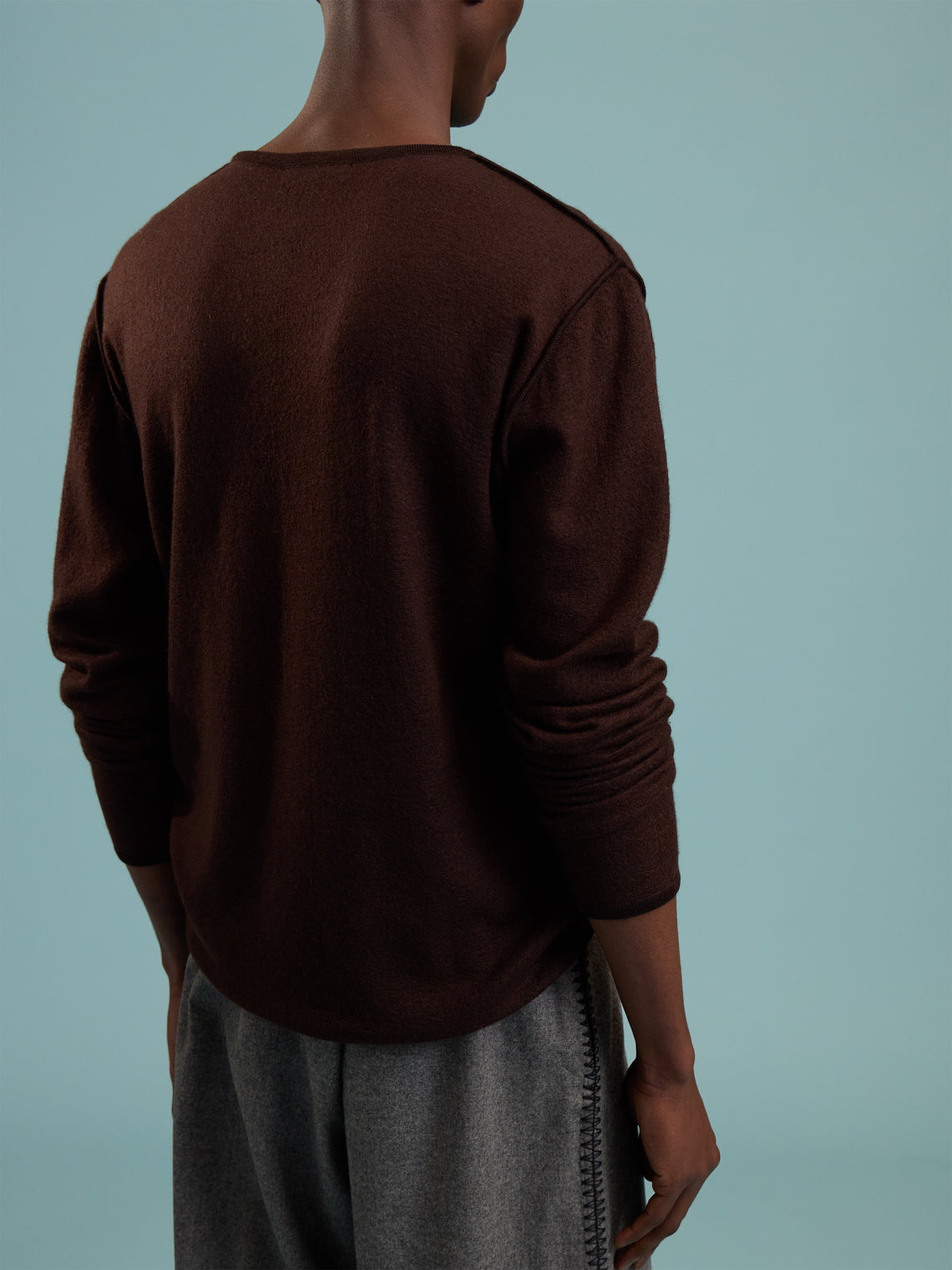 Denis Colomb - Fuzzy Brushed Cashmere Crew-Neck Sweater | Size: M - Brown - ABASK