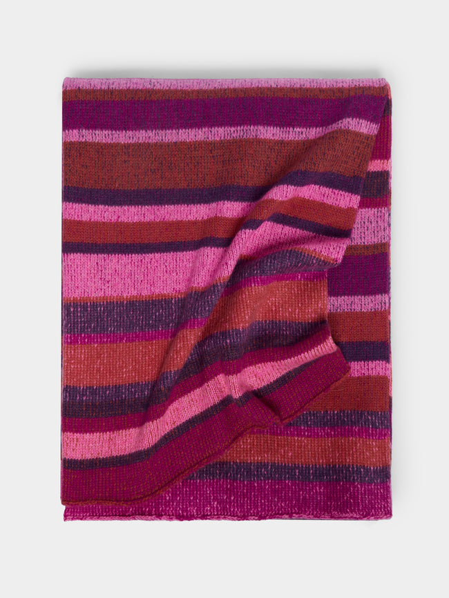 The Elder Statesman - Hand-Dyed Cashmere Striped Blanket -  - ABASK - 