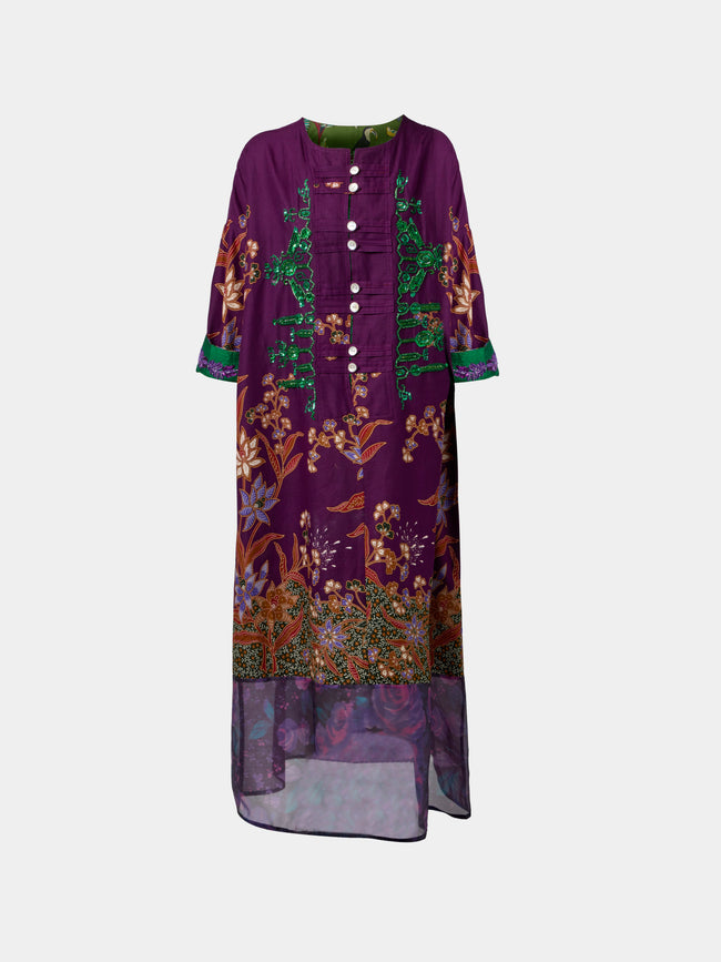 Nazzy Beglari - Women's Silk Kaftan Dress | One Size - Multiple - ABASK - 