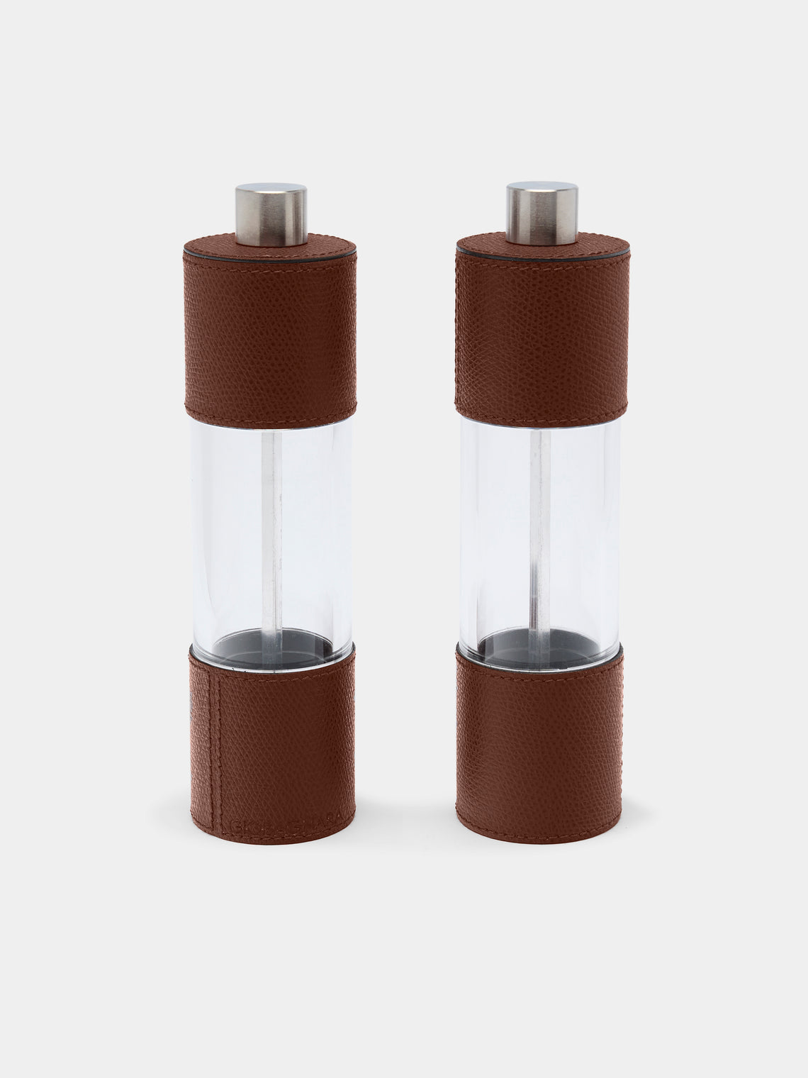 Giobagnara - Otello Leather Salt and Pepper Mills (Set of 2) - Brown - ABASK - 