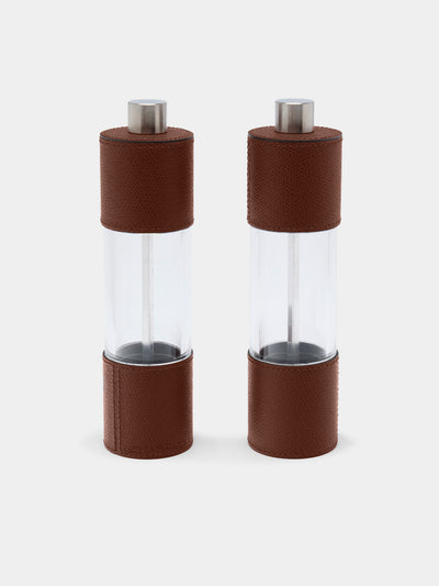 Giobagnara - Otello Leather Salt and Pepper Mills (Set of 2) - Brown - ABASK - 