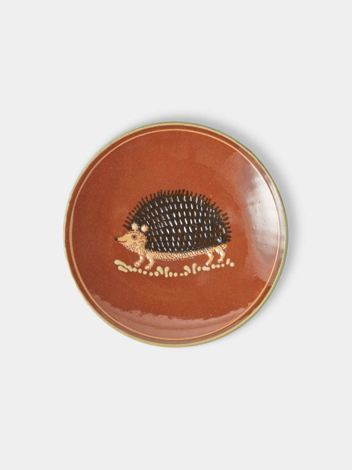 Poterie d’Évires - Animals Hand-Painted Ceramic Plates – 5.5in/14cm (Set of 4) - Light Brown - ABASK