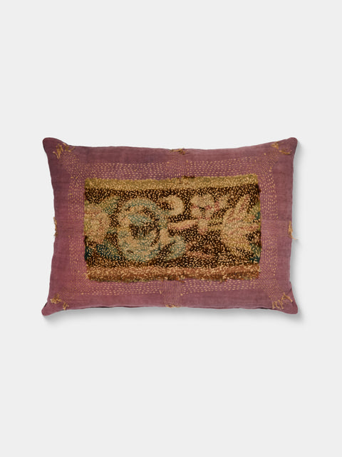 By Walid - 17th-Century French Tapestry Linen Pillow (24.5in/62cm) - Multiple - ABASK - 